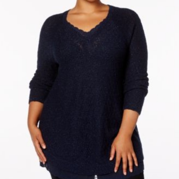 Style Co Women's Red Sparkle Sweater Tunic Top - Picture 8 of 8